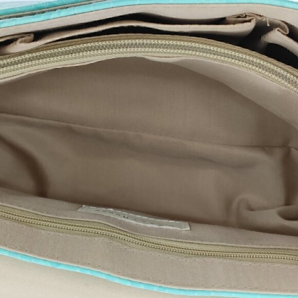 CRAZY HORSE Liz Claiborne Turquoise Embossed Croc Faux Leather Shoulder Bag - Picture 13 of 13